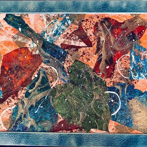 Tangerine Abstract Mixed Media 11x14 Framed Art