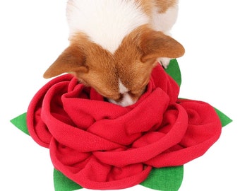 Toy //Rose Snuffle// fleece fabric sniffing mat, for dog or cat