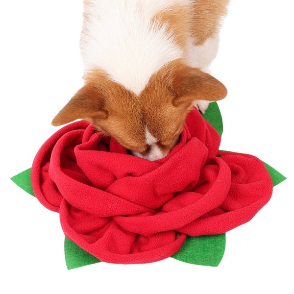 Jouet //Rose Snuffle// tapis à renifler en tissu polaire, pour chien ou chat