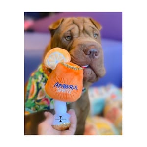 //Spritz// soft plush toy, Spritz glass, for dogs or cats, with squeaker
