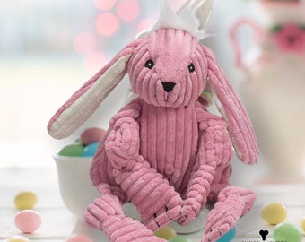 Toy //Léontine// knotted plush rabbit, for dog, with squeaker,