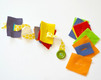 Lacing Snake Busy Bag, Felt Shapes, Fine Motor Toy