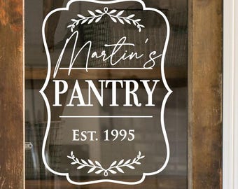 Benutzerdefinierte Pantry Tür Aufkleber, Pantry Aufkleber, Küchen Aufkleber, Pantry Decor, Pantry Tür Aufkleber, Pantry Schild Vinyl, Bauernhaus Dekor