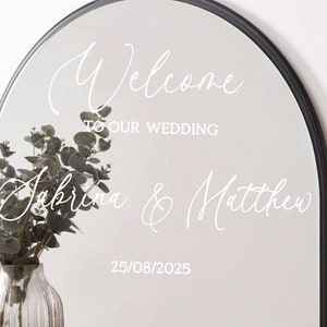 Welcome To The Wedding Mirror Vinyl Decal, Custom Welcome Wedding Sticker, Wedding Mirror Decal, DIY Mirror or Sign, Personalized DECAL ONLY