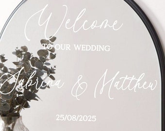 Welcome To The Wedding Mirror Vinyl Decal, Custom Welcome Wedding Sticker, Wedding Mirror Decal, DIY Mirror or Sign, Personalized DECAL ONLY
