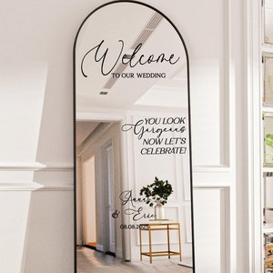 Welcome to Our Wedding Mirror Vinyl Decal, Custom Welcome Wedding Sticker, Wedding Mirror Decal, DIY Mirror or Sign, Personalized DECAL ONLY