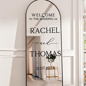 Welcome To The Wedding Selfie Mirror Decal, Custom Welcome Wedding Sticker, Wedding Mirror Decal, Reception Sign, Personalized DECAL ONLY