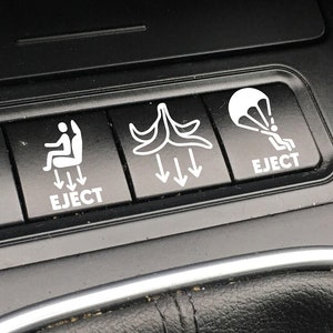 Leere Auto-Knopf Aufkleber, Ejekt Beifahrer Knopf Aufkleber, leere Knöpfe lustige Aufkleber, leere Knopf-Autoaufkleber