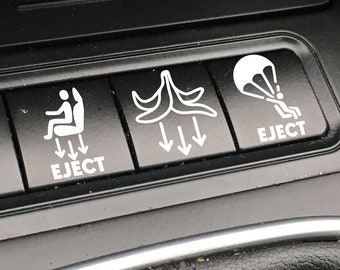 Blank Car Button Decal, Eject Passenger Button Decal, Blank Buttons Funny Decal, Blank Button Car Sticker