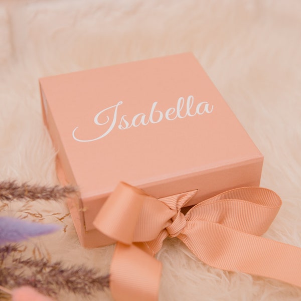 Kleine personalisierte Geschenkbox, Geschenk für Brautjungfern, Hochzeitsgeschenkbox, Geburtstagsgeschenkbox, personalisierte Box mit Namen