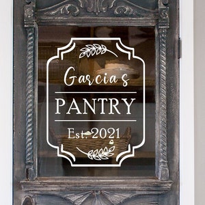 Custom Pantry Door Decal, Personalized Pantry Decal, Kitchen Decal, Pantry Decor, Pantry Door Sticker, Pantry sign, Farmhouse decor