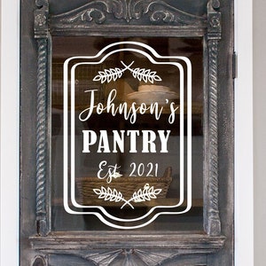 Custom Pantry Door Decal, Personalized Pantry Decal, Kitchen Decal, Pantry Decor, Pantry Door Sticker, Pantry sign, Farmhouse decor