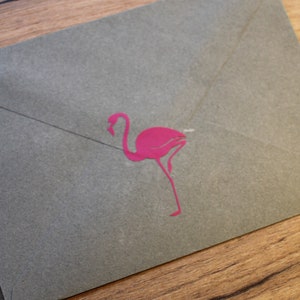 Set of 10 Glitter Gold or Silver Flamingo stickers, Flamingo Envelope Seals, Invitation Seals, Glitter seal, Glitter Flamingo stickers