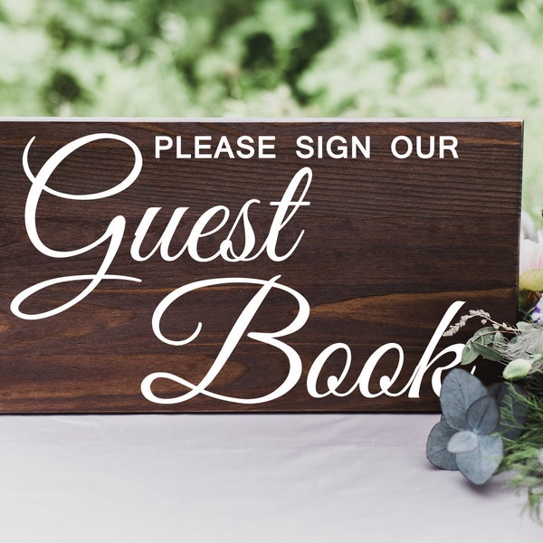 Guest Book Decal, Rose Gold Foil GuestBook decal, Wedding box decal, Metallic Gold Decal, Please Sign our Guest Book Sticker