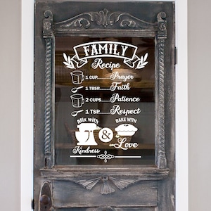 Family Recipe Sticker, Kitchen Decal, Pantry Decal, Baking decal