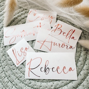 Adesivo con nome personalizzato, adesivo con nome personalizzato per appendiabiti in legno, adesivo con nome personalizzato, adesivo per bicchiere di vino, etichette per dispensa, adesivo per scatola regalo da damigella d'onore