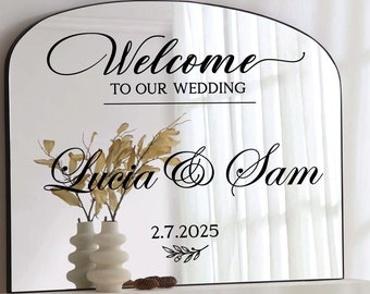 Welcome To The Wedding Mirror Vinyl Decal, Custom Welcome Wedding Sticker, Wedding Mirror Decal, DIY Mirror or Sign, Personalized DECAL ONLY