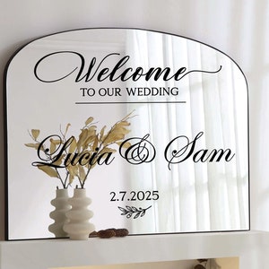 Welcome To The Wedding Mirror Vinyl Decal, Custom Welcome Wedding Sticker, Wedding Mirror Decal, DIY Mirror or Sign, Personalized DECAL ONLY