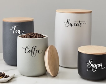 Decalcomanie canister, etichette canister, etichette jar, adesivo nome personalizzato, decalcomania della cucina, decalcomanie dell'organizzazione della cucina, adesivi da cucina personalizzati