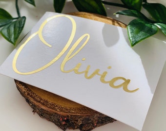 Custom Name Sticker, Foil Personalized Name Decal, Glitter Custom name decal, Wine Glass Decal, Pantry Labels, Bridesmaid Gift Box Decal