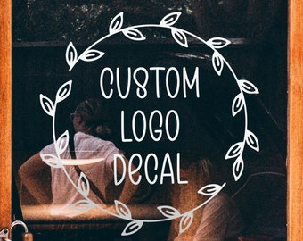Calcomanía de logotipo de empresa personalizada, logotipo de vinilo personalizado, calcomanía de logotipo de tienda personalizada, pegatina de logotipo de empresa, calcomanía de ventana de un color
