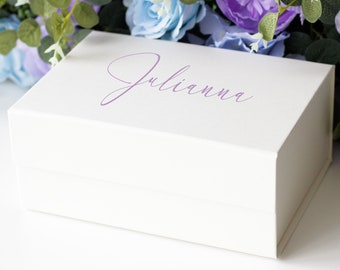 A5 Deep Ivory Personalized Gift Box, Bridesmaid Proposal Box, Wedding Gift Box, Birthday Gift Box, Keepsake Box Personalized
