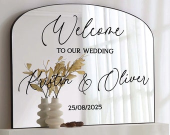 Welcome To The Wedding Mirror Vinyl Decal, Custom Welcome Wedding Sticker, Wedding Mirror Decal, DIY Mirror or Sign, Personalized DECAL ONLY