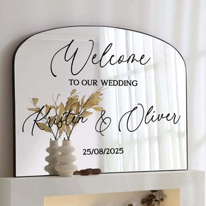 Welcome To The Wedding Mirror Vinyl Decal, Custom Welcome Wedding Sticker, Wedding Mirror Decal, DIY Mirror or Sign, Personalized DECAL ONLY