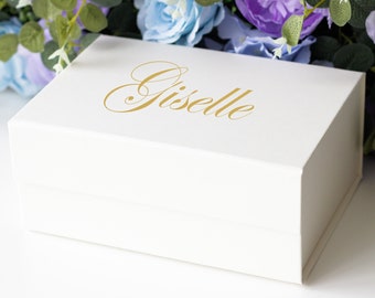 A5 Deep Ivory Personalized Gift Box, Bridesmaid Proposal Box, Wedding Gift Box, Birthday Gift Box, Keepsake Box Personalized