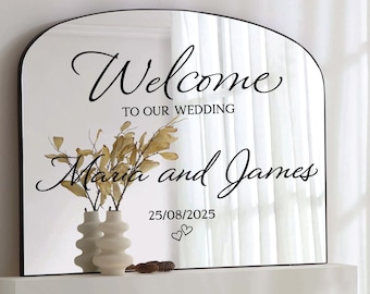 Welcome To The Wedding Mirror Vinyl Decal, Custom Welcome Wedding Sticker, Wedding Mirror Decal, DIY Mirror or Sign, Personalized DECAL ONLY
