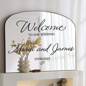 Welcome To The Wedding Mirror Vinyl Decal, Custom Welcome Wedding Sticker, Wedding Mirror Decal, DIY Mirror or Sign, Personalized DECAL ONLY