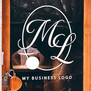 Calcomanía de logotipo de empresa personalizada, logotipo de vinilo personalizado, calcomanía de logotipo de tienda personalizada, pegatina de logotipo de empresa, calcomanía de ventana de un color
