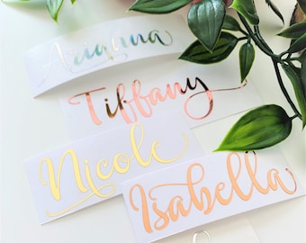Place cards decal, Custom Name Stickers, Personalized Name Decal, Planner stickers, Wedding Decals, Bridesmaid Proposal Decal