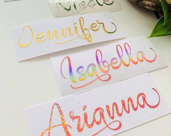 Custom Name Stickers, Place cards decal, Personalized Name Decal, Hanger Decal, Wedding Decals, Bridesmaid Proposal Decal, Pantry Labels