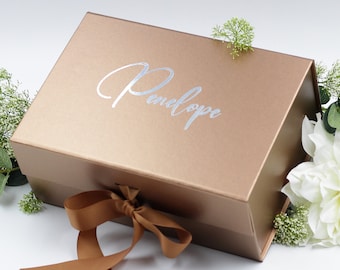 Scatola regalo di lusso personalizzata, scatola regalo per damigella d'onore, scatola regalo per matrimonio, scatola regalo per compleanno, scatola ricordo personalizzata, scatola regalo per damigella d'onore