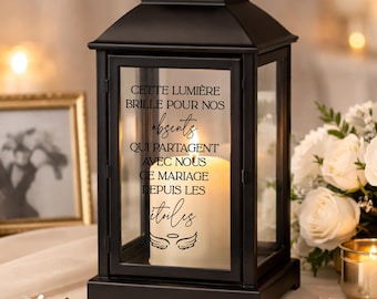 Wedding Memorial Lantern DECAL, Commemorative Lantern Sticker, Lantern Decal Tribute To The Absent, Remembrance Sign Sticker, DECAL ONLY