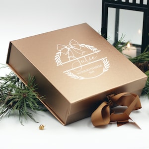 Personalizowane pudełko WEIHNACHTSABEND, pudełko wigilijne, spersonalizowane pudełko prezentowe, pudełko na prezenty Wesołych Świąt, pudełko na prezent świąteczny, pudełko na prezent świąteczny