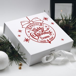 Caja de regalo de Navidad personalizada, caja de regalo personalizada, caja de regalo de Navidad, caja de regalo de Navidad, caja de Nochebuena, caja de regalo de Feliz Navidad