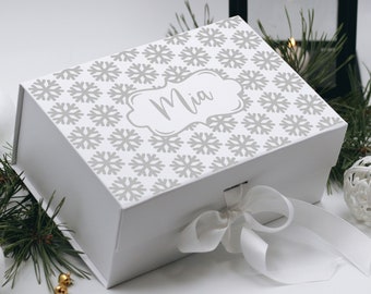 Custom Christmas Gift Box, Personalized Gift Box, Christmas Present Box, Xmas Gift Box, Christmas Eve Box, Merry Christmas Gift Box