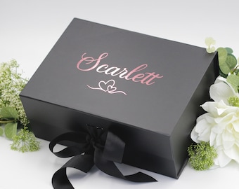 Scatola regalo di lusso personalizzata, scatola regalo per damigella d'onore, scatola regalo per matrimonio, scatola regalo per compleanno, scatola ricordo personalizzata, scatola regalo per damigella d'onore