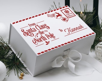Custom Christmas Gift Box, Personalized Gift Box, Christmas Present Box, Xmas Gift Box, Christmas Eve Box