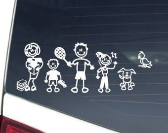 Stick Family Car Decal, Custom My Family Car Decal, Personalized Family Car Sticker, Choose Your Own Figures