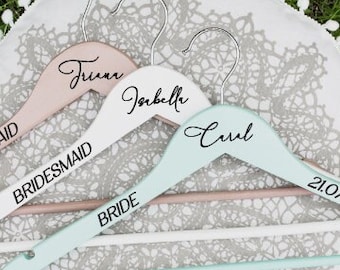 Decalque personalizado de cabide de casamento, adesivo personalizado de cabide de casamento, decalques de festa de noiva, adesivos de nome/data/papel, decalque de casamento