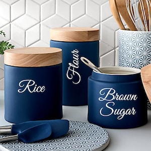 Canister Decals, Canister labels, Jar labels, Custom Name Sticker, Kitchen Decal, Kitchen Organization Decals, Personalized Kitchen Stickers