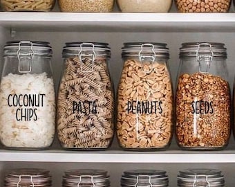 Decalcomanie canister, etichette canister, etichette jar, adesivo nome personalizzato, decalcomania della cucina, decalcomanie dell'organizzazione della cucina, adesivi da cucina personalizzati