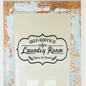 Wasserij Vinyl Decal, Wasserij Deur Decal, Wasruimte Decal, Wasruimte Decor, Boerderij decor, Housewarming gift