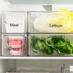 Fridge Decals, Kitchen Stickers, Fridge Organizing Labels, Food Label Decals, Fridge Drawer Decals, Freezer decals, Refrigerator Vinyl Decal
