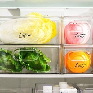 Fridge Decals, Kitchen Stickers, Fridge Organizing Labels, Food Label Decals, Fridge Drawer Decals, Freezer decals, Refrigerator Vinyl Decal