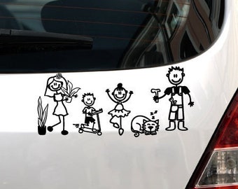 Stick Family Car Decal, Custom My Family Car Decal, Personalized Family Car Sticker, Choose Your Own Figures