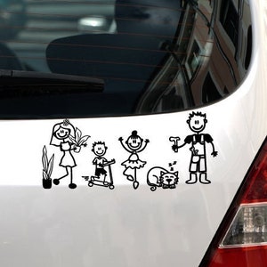 Stick Family Car Decal, Custom My Family Car Decal, Adesivo per auto di famiglia personalizzato, Scegli le tue figure